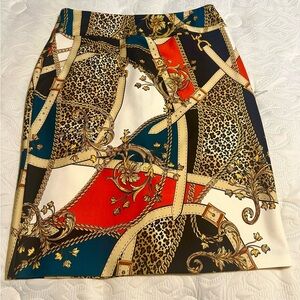 Soho Apparel Blue Red Pencil Skirt Casual Resort Wear
